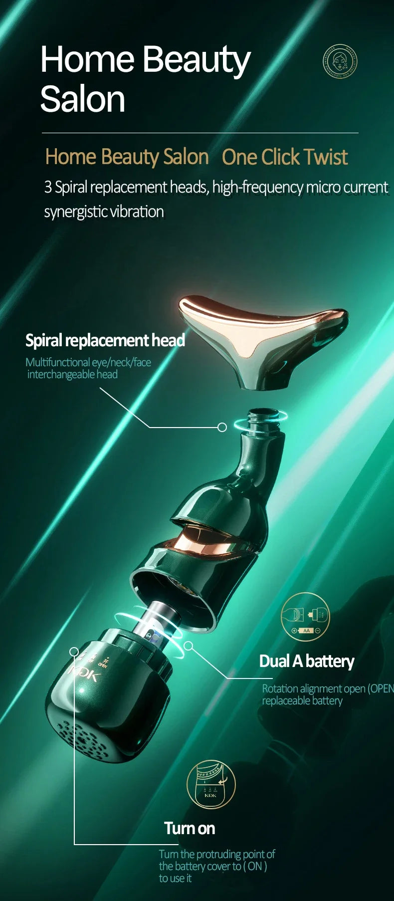 LiftGlow™ 3-in-1 Facial & Neck EMS Device — Lifting, Anti-Aging & Skin Tightening