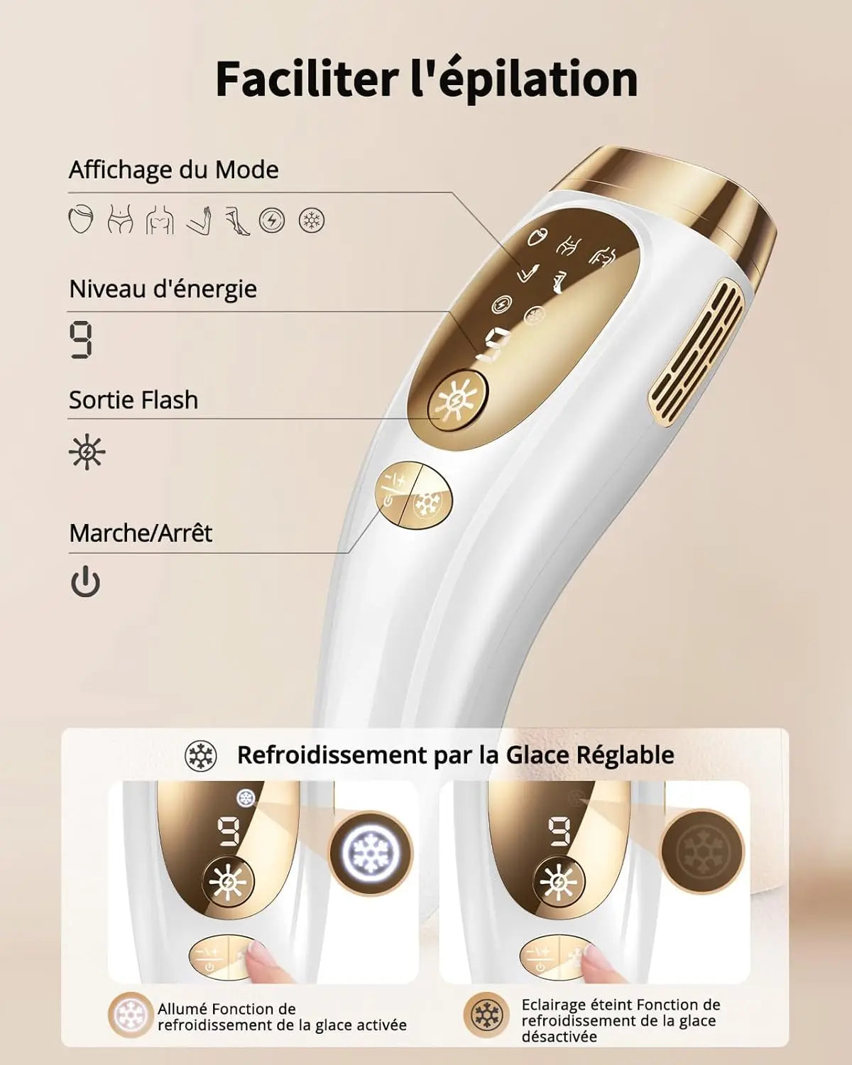Ice-Cool IPL Laser Hair Removal – Unlimited Flashes, Painless & Long-Lasting Results