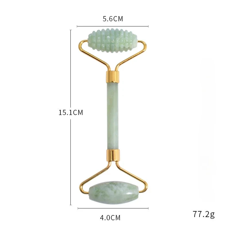 Gua Sha & Jade Roller Set – Natural Stone Sculpting Facial Kit (3-pcs)